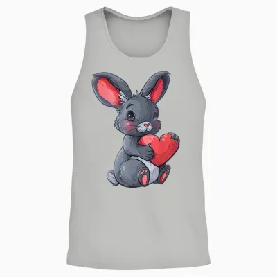 Niedlicher Hase Mit Herz Liebevolles Design Unisex Tank Top - Ash