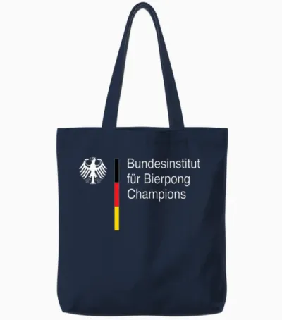Bundesinstitut Für Bierpong Champions | Lustiges Bierpong Tote Bags - Navy