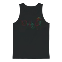 Daddy Elf Christmas Typography Custom Color Unisex Tank Top - Black – 1