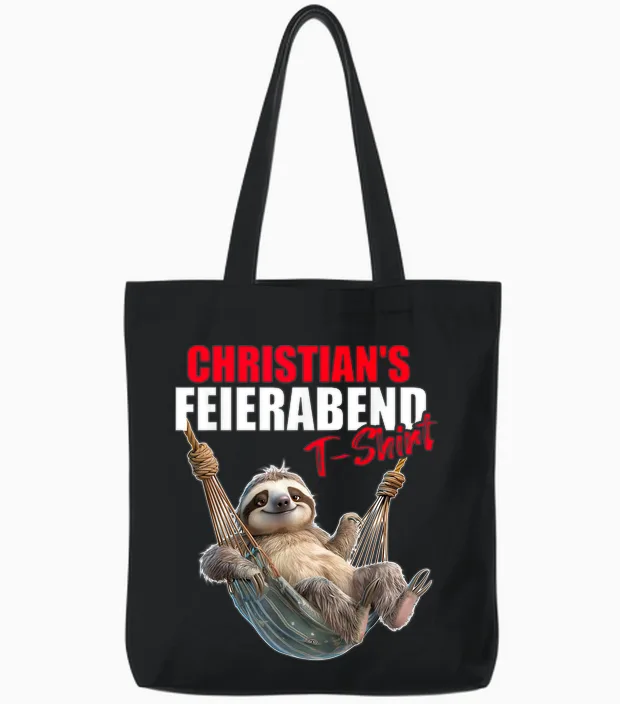 Christ T-Shirt Retirement Evening Sloth First Name Saying T-Shirt, Black Tote Bags in Black
