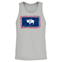 Flag of Wyoming - Vintage Look Unisex Tank Top - Ash – 2