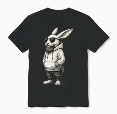 Cooler & Lässiger Osterhase Mit Sonnenbrille Und Bart Unisex T-Shirt - Black