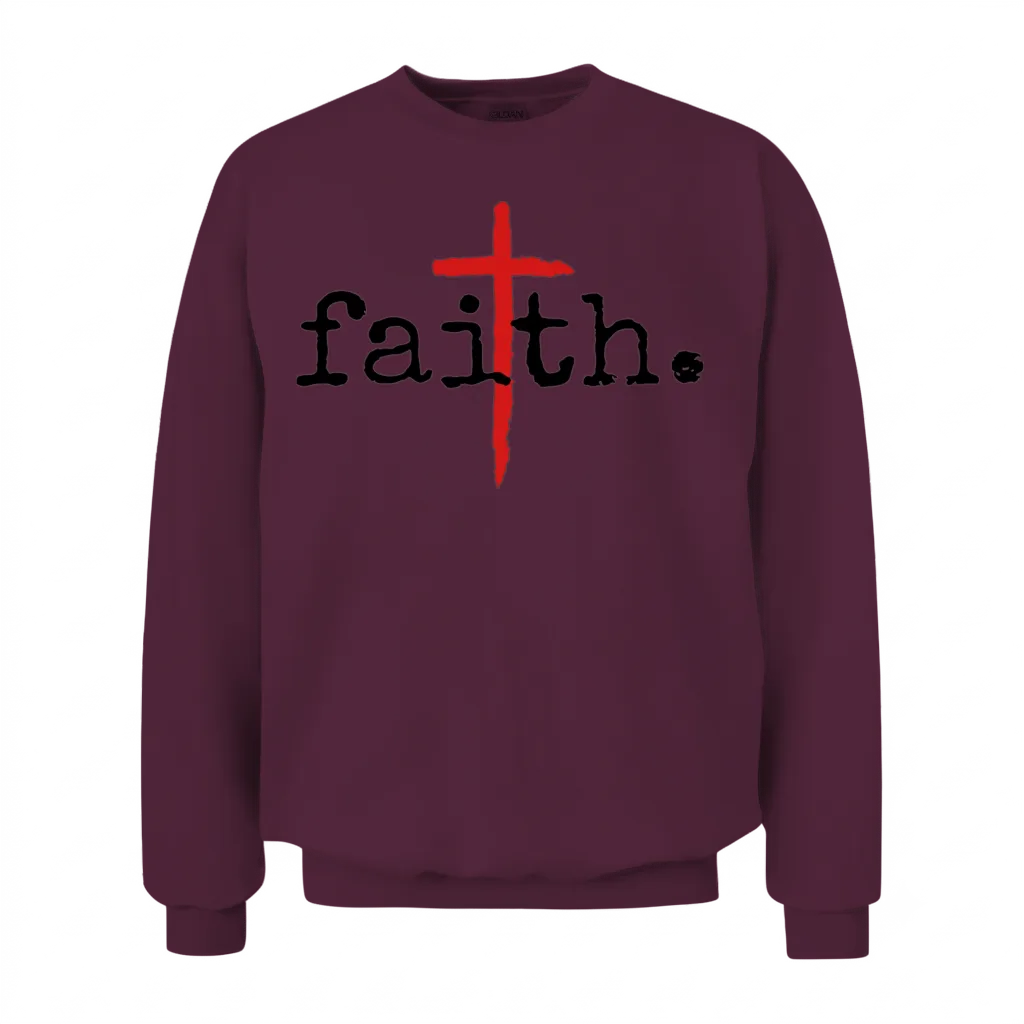 Faith Christian Cross Design Unisex Sweatshirt - Maroon