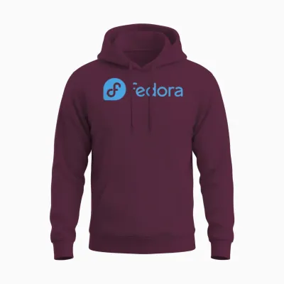 Fedora Linux - Software Programmer, Developer and Coder T-Shirt, Black Unisex Hoodie - Maroon