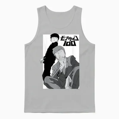 Mob Psycho 100 Black and White Shigeo and Arataka Anime Unisex Tank Top - Ash
