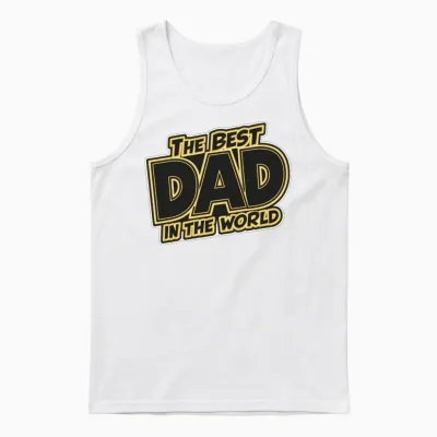 Father's Day the Best Dad in the World Unisex Tank Top - White