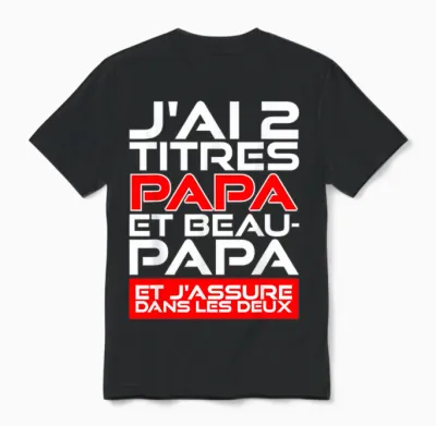 Gift in Law Dad and Dad Two Titles Humour Father's Day Unisex T-Shirt - Black