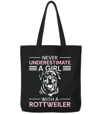 Rottweiler Dog Breed Guard Dog Bitch Tote Bags - Black