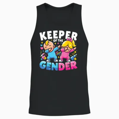 Keeper of the Gender Cute Gender Reveal Party Unisex Tank Top - Black