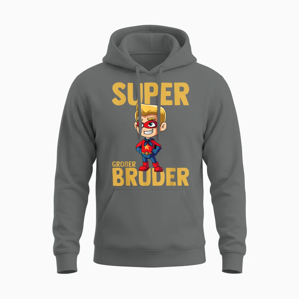 Großer Bruder Superheld Junge Partnerlook Unisex Hoodie in Graphite Heather