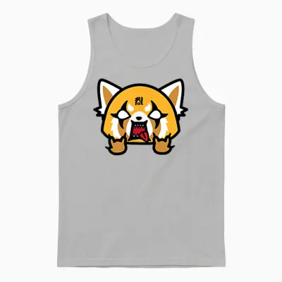 Aggretsuko Rage Front and Back Logo Unisex Tank Top - Ash