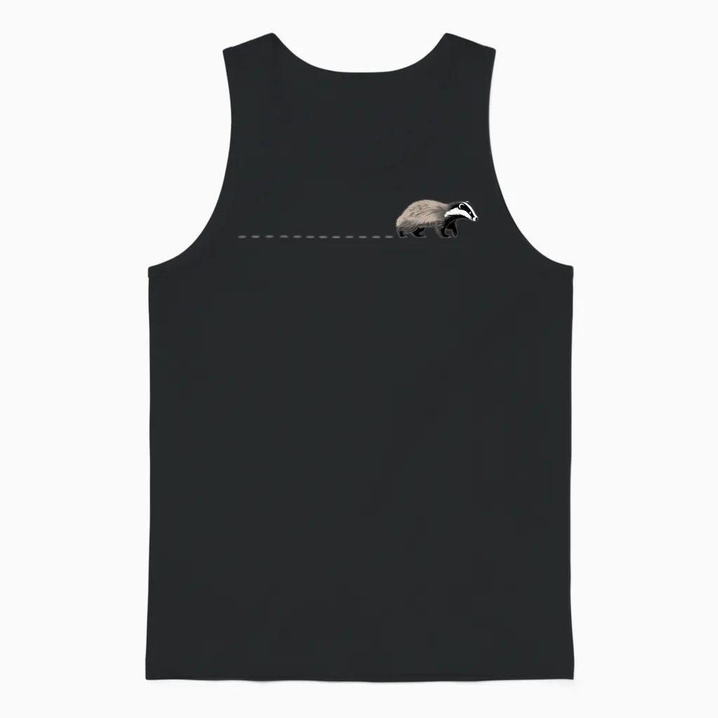 Dachsspuren Dachse Spuren Tierliebhaber Waldtier Dachs Unisex Tank Top in Black