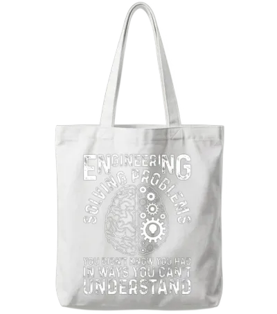 Engineer Saying Engineering Gear Brain Technician Tote Bags - White