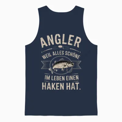 Men's T-Shirt with German Text "alles Schöne Hat Einen Haken [german Language] Unisex Tank Top - Navy