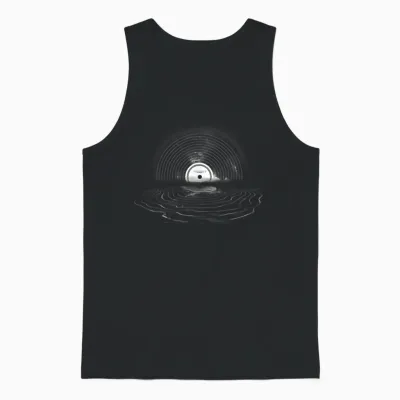 Vinyl Music Vinyl Moon Vinyl Record Lovers Collectors Unisex Tank Top - Black