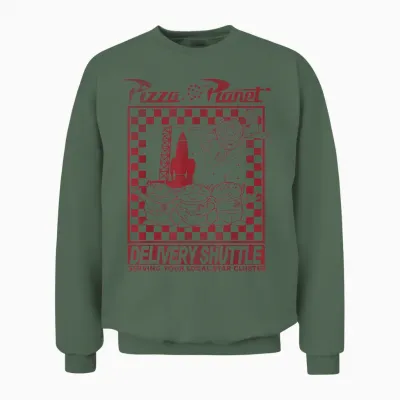 Disney Pixar Toy Story Pizza Planet Delivery Shuttle Unisex Sweatshirt - Military Green