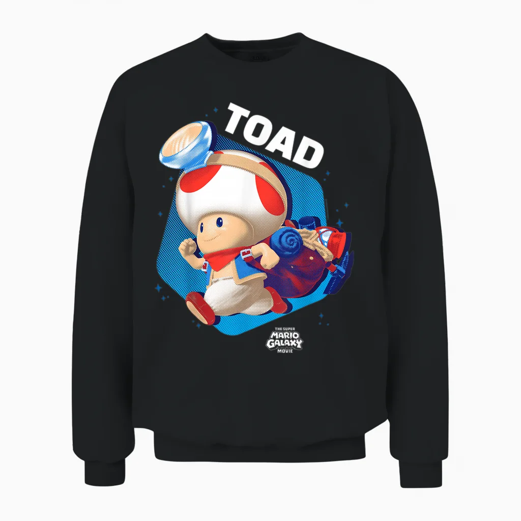 The Super Mario Galaxy Movie Toad Galactic Run Unisex Sweatshirt in Black