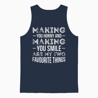 Horny Kinky Adult Quotes Dirty Jokes Funny Gift Unisex Tank Top - Navy