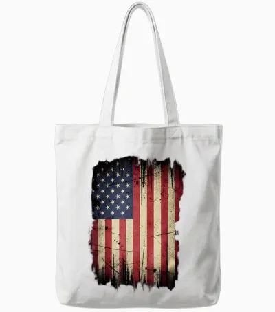 Drapeau Américain 4 Juillet Patriotique Rouge, Blanc, Bleu Tote Bags - White