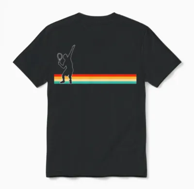 Tennis Retro Unisex T-Shirt - Black
