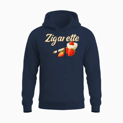 Zigarette - Erdbeer Yoghurt Style X Kippe Zigarette Raucher Unisex Hoodie - Navy