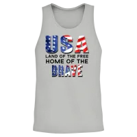 Usa Land of the Free Home of the Brave B Shadow Unisex Tank Top - Ash – 2