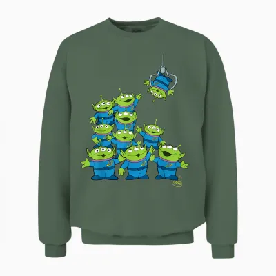 Disney and Pixar's Toy Story Aliens & the Claw Signature Unisex Sweatshirt - Military Green