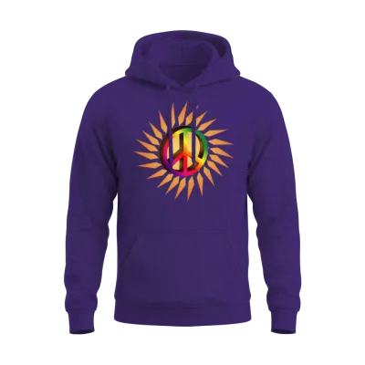 Colorful Peace Sign for the Festival Season Unisex Hoodie - Purple