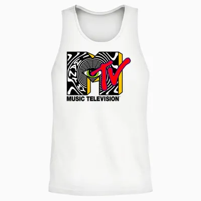 Mtv Psychedelic Eye Logo Optical Illusion Art Unisex Tank Top - White