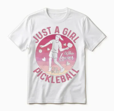 Just a Girl Who Loves to Play Pickleball Player Pa Unisex T-Shirt - White