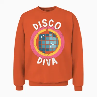 Disco Diva Retro Party Unisex Sweatshirt - Orange