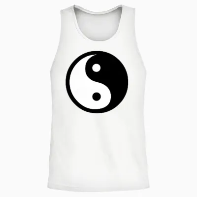 Yin-Yang-Symbol – Kleingedrucktes Unisex Tank Top - White