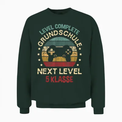 Level Complete Grundschule Next Level 5 Klasse Schulanfänger Unisex Sweatshirt - Forest