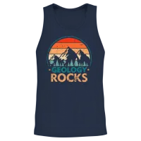 Geology Rocks Retro Unisex Tank Top - Navy – 2