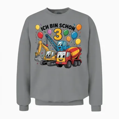 Children's T-Shirt with German Text "ich Bin Schon 3 Years" Unisex Sweatshirt - Sport Grey