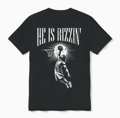 Easter He Is Rizzin Christian Religious Boys Kids Men Teen Unisex T-Shirt - Black