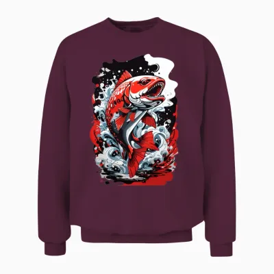Fanny,beautiful Red Fish Design .cool Fish Design Unisex Sweatshirt - Maroon