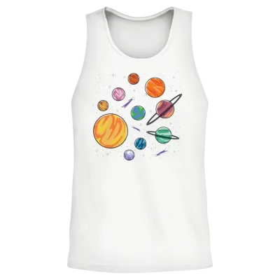 Solar System Planets Science Space Boys Girls Unisex Tank Top - White