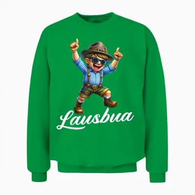 Extremely Cool Lausbua Boys' Costume T-Shirt, Black Unisex Sweatshirt - Irish Green