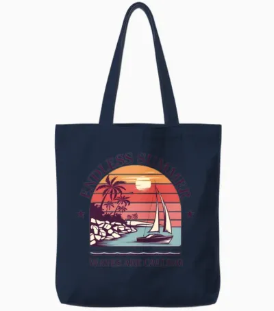 Waves Are Calling 1 Tote Bags - Navy