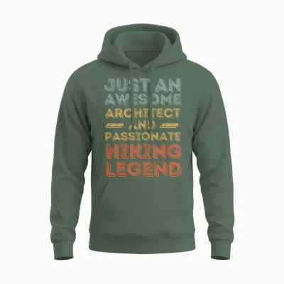 Architect Hiking Legend Retro Unisex Hoodie - Military Green