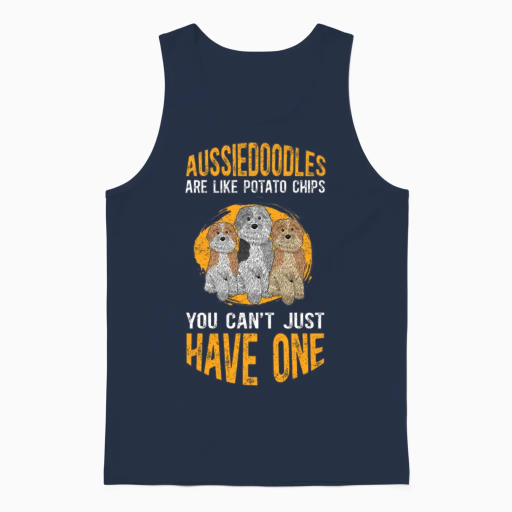 Aussiedoodles Are Like Dog Aussiedoodle Unisex Tank Top in Navy