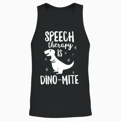 This Slp Is Dinomite Funny Speech Therapy Unisex Tank Top - Black