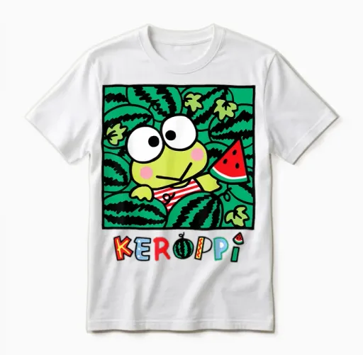 Keroppi Watermelon Summer Fun Unisex T-Shirt in White