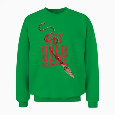 Get Over Here Mortal Combat Merch Unisex Sweatshirt - Irish Green
