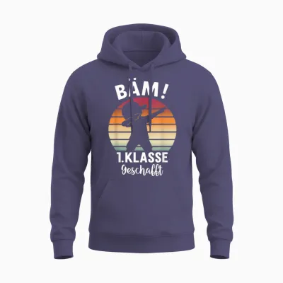 Bäm 1. Klasse Geschafft 2025 Abschluss 1. Klasse Unisex Hoodie - Heather Sport Dark Navy