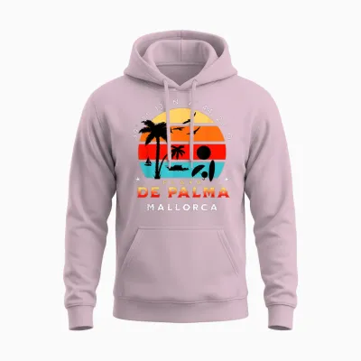 Playa Palma Mallorca Urlaub Malle Outfit Unisex Hoodie - Light Pink