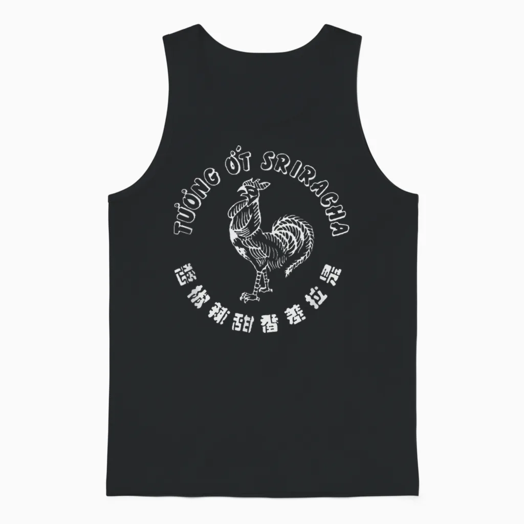 Sriracha Hot Chili Sauce Diy Costume Halloween Red T-Shirt, Black Unisex Tank Top in Black