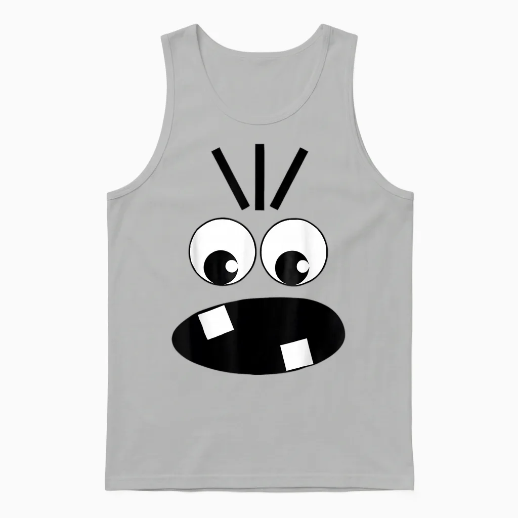 Creepy Carrots Face Funny Halloween Costume Kids and Adults Unisex Tank Top in Ash