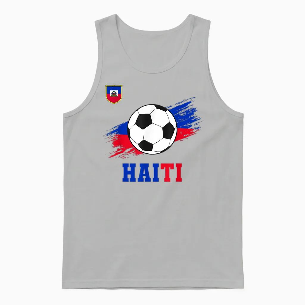 Haiti Haitian Flag Pride Men Women Unisex Tank Top in Ash